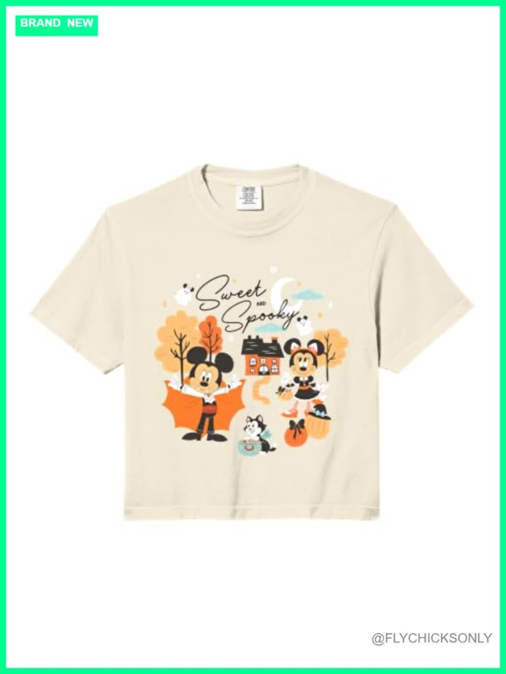 Disney Halloween Crop Top Boxy Fit Cotton Short Sleeve Tee